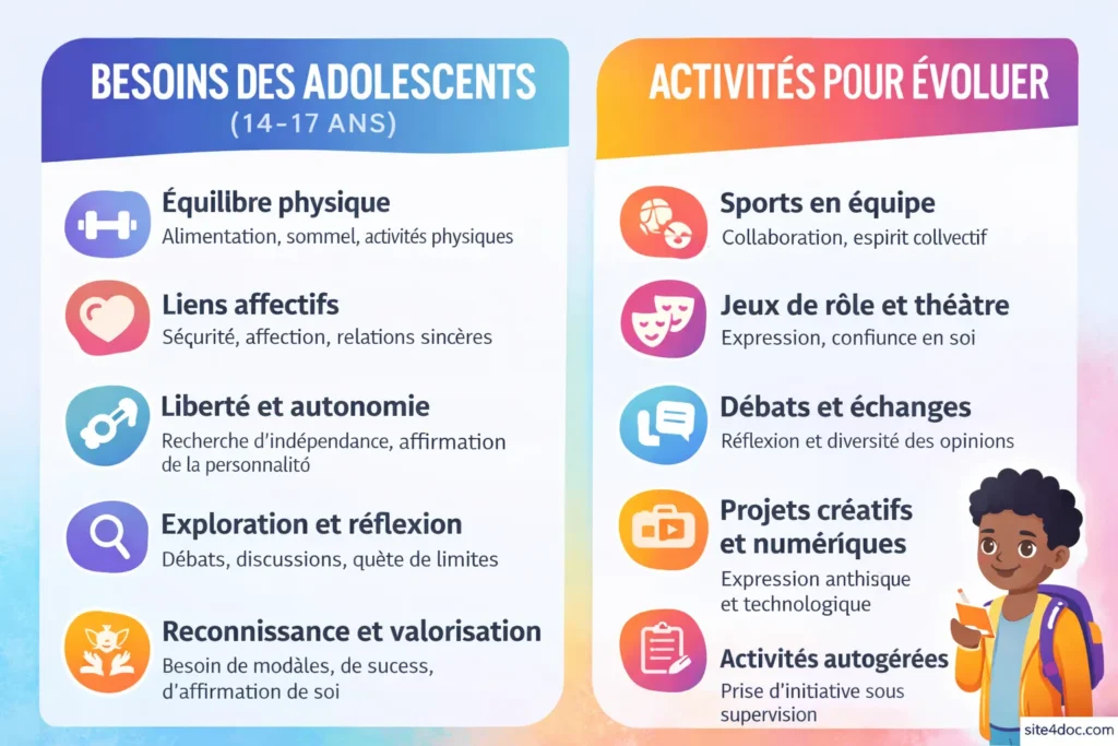 Besoins et Activit&eacute;s des Adolescents (14&ndash;17 ans) Comprendre, Accompagner et Valoriser