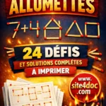Casse-tête des allumettes défis et solutions à imprimer
