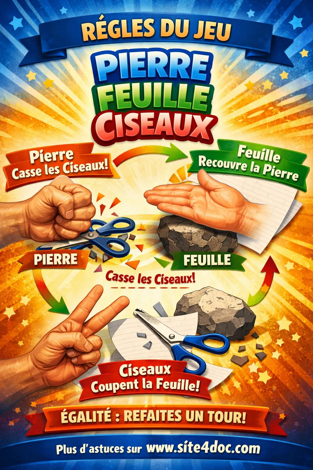 pierre feuille ciseaux règles des trois signes