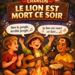 Enfants chantant “Le lion est mort ce soir” autour d’un feu de camp – www.site4doc.com