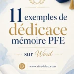 11 exemples de dédicace mémoire PFE sur Word - Guide complet avec modèles gratuits