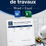 Modèle gratuit de fiche d'attachement de travaux au format Word et Excel – suivi des heures, matériaux et interventions sur chantier