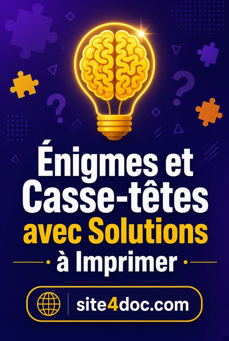 Énigmes et casse-têtes avec solutions à imprimer | site4doc.com