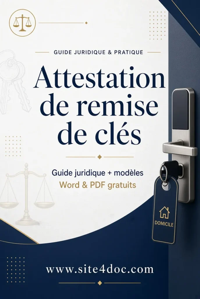 Attestation de remise de cl&eacute;s &ndash; Guide juridique complet avec mod&egrave;les Word et PDF gratuits &ndash; site4doc.com