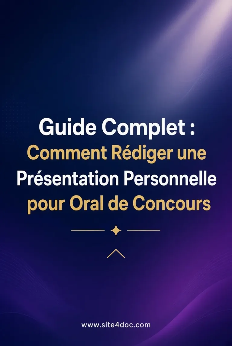 Guide Complet : Comment Rédiger une Présentation Personnelle pour Oral de Concours 2026 1 Guide complet pour rédiger une présentation personnelle réussie à l’oral de concours – conseils pratiques et exemples