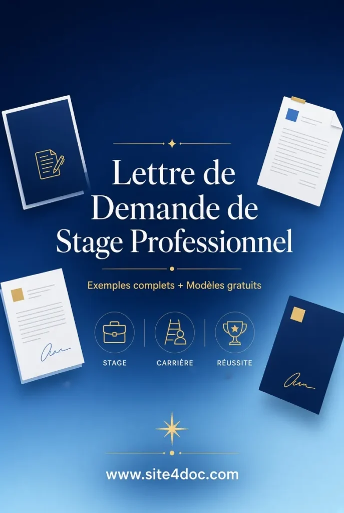 Lettre de demande de stage professionnel &ndash; Exemples complets et mod&egrave;les gratuits &agrave; t&eacute;l&eacute;charger