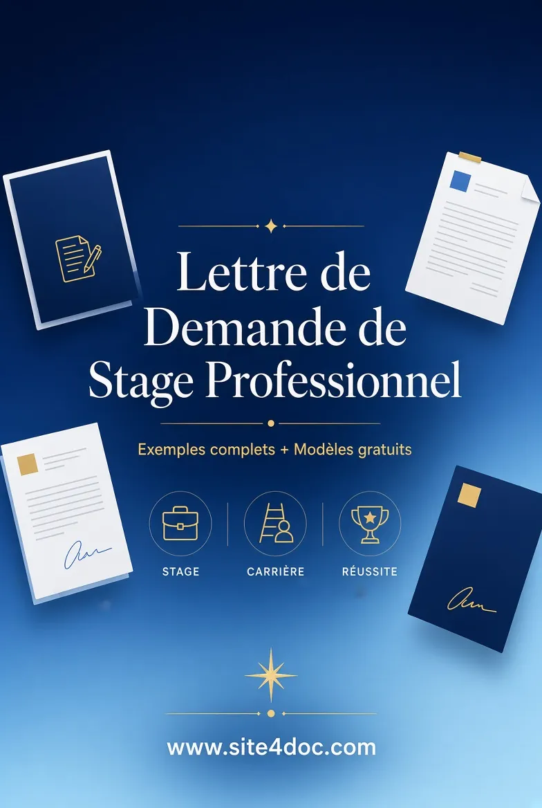 Lettre de demande de stage professionnel – Exemples complets et modèles gratuits à télécharger