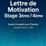 Couverture guide lettre de motivation stage 3ème 4ème pour parents – modèles Word et PDF gratuits