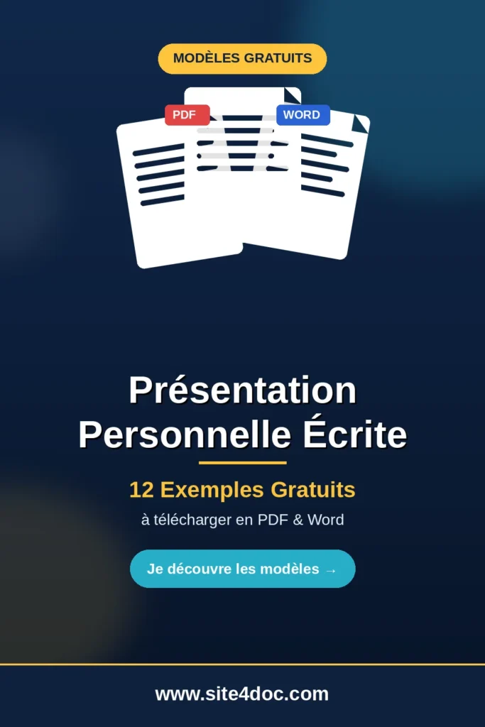 Presentation Personnelle Ecrite &ndash; 12 Exemples PDF Word Gratuits 2026 1