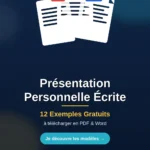 Présentation personnelle écrite - 12 exemples PDF et Word gratuits à télécharger sur site4doc.com