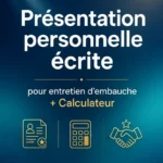 Couverture Présentation personnelle écrite pour entretien d’embauche avec calculateur – site4doc.com