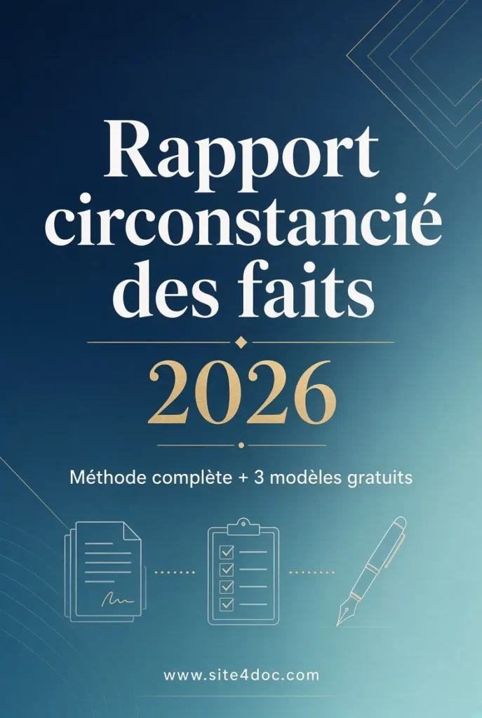 Rapport circonstancié des faits 2026 – Méthode complète + 3 modèles gratuits Rapport circonstancié des faits 2026 – Méthode complète et 3 modèles gratuits – Guide pratique site4doc