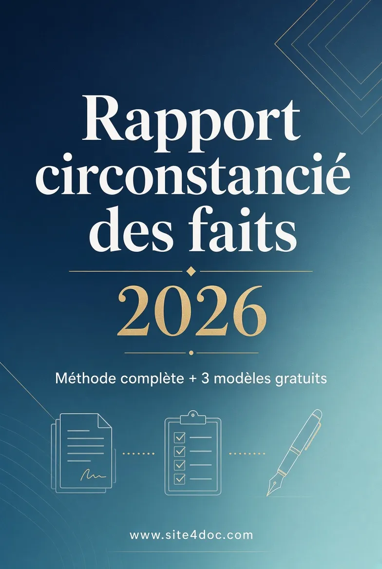 Rapport circonstancié des faits 2026 – Méthode complète et 3 modèles gratuits – Guide pratique site4doc