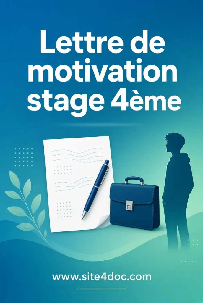 Lettre de motivation stage 4&egrave;me - mod&egrave;le gratuit et conseils pour coll&eacute;giens