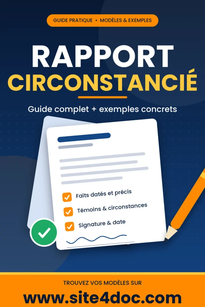 Rapport Circonstanci&eacute; 2026 Guide Complet + Exemples Concrets